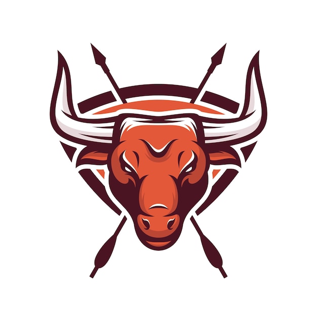 Bull Animal Sport Mascot Head Logo Vector Vecteur Premium