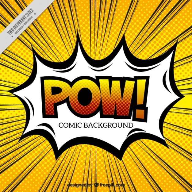 Bulle pow avec un fond dans le style pop art Vecteur gratuit