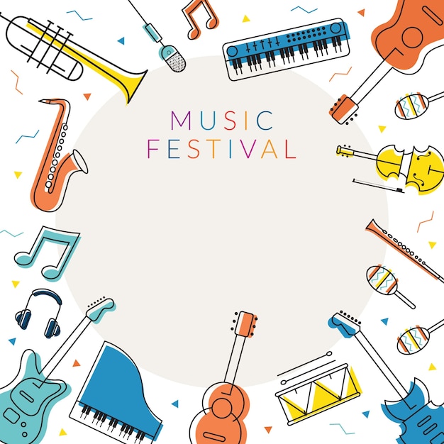  Cadre  D instruments  De Musique  Illustrations En Ligne 