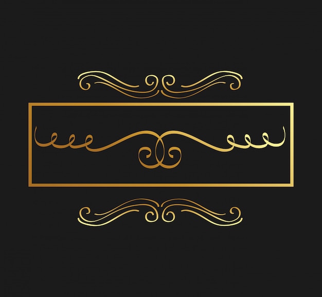 Calligraphie dorée s'épanouit élément de design ornement décoratif tourbillon Vecteur Premium