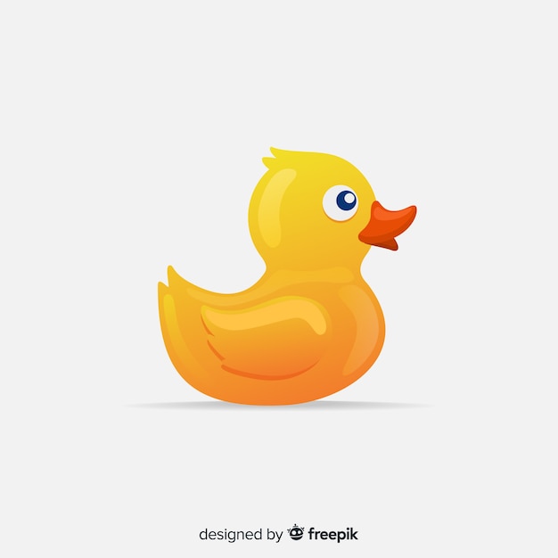 Canard en caoutchouc plat jaune Vecteur gratuit
