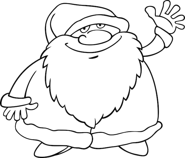 Caricature De Père Noël Pour Livre De Coloriage