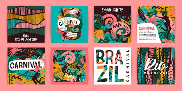 Carnaval brésilien Vecteur Premium
