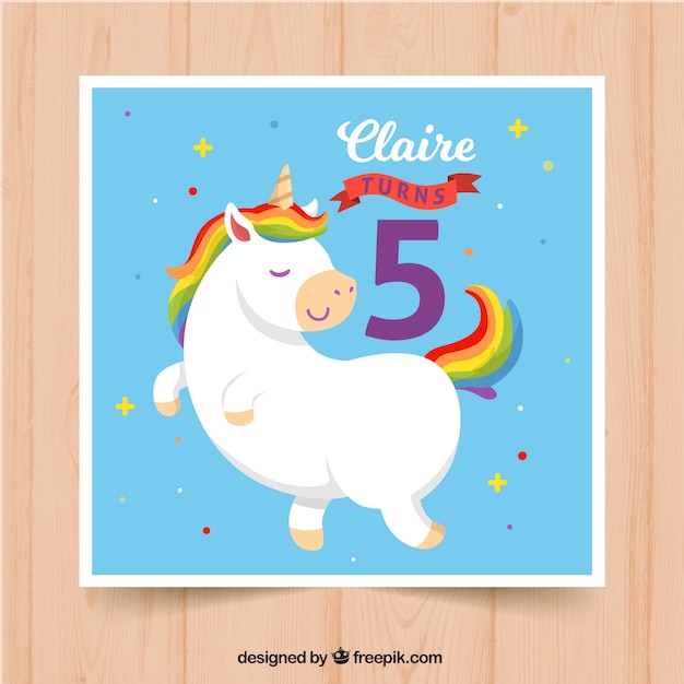 Anniversaire Licorne à Imprimer Gratuit Carte D'anniversaire Avec Une Licorne Amusante | Vecteur Gratuite