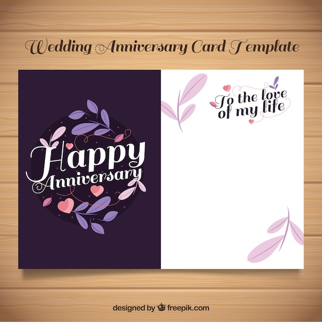 Carte D Anniversaire De Mariage Avec Des Feuilles Telecharger