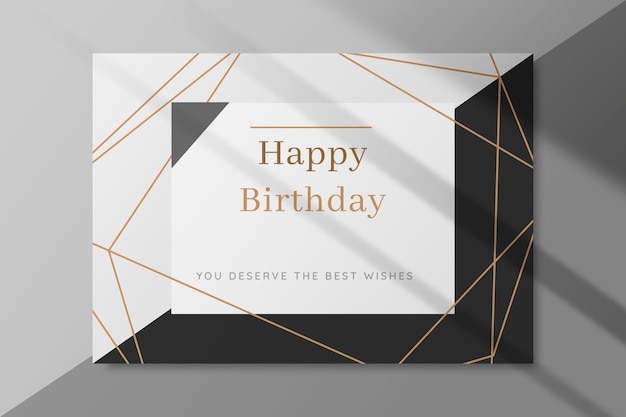 Carte D Anniversaire Noir Et Blanc Vecteur Premium