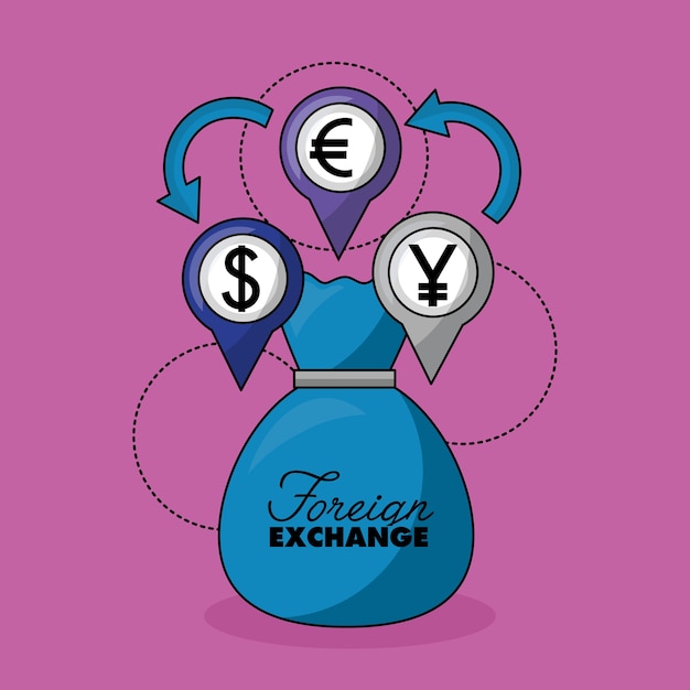 Carte de change Vecteur Premium