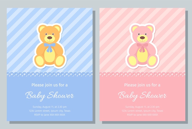 Carte De Douche De Bebe Bebe Garcon Fille Invite Fond De Fete De Naissance Conception Bleue