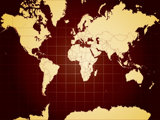 Carte Du Monde Détaillée Entièrement Modifiable