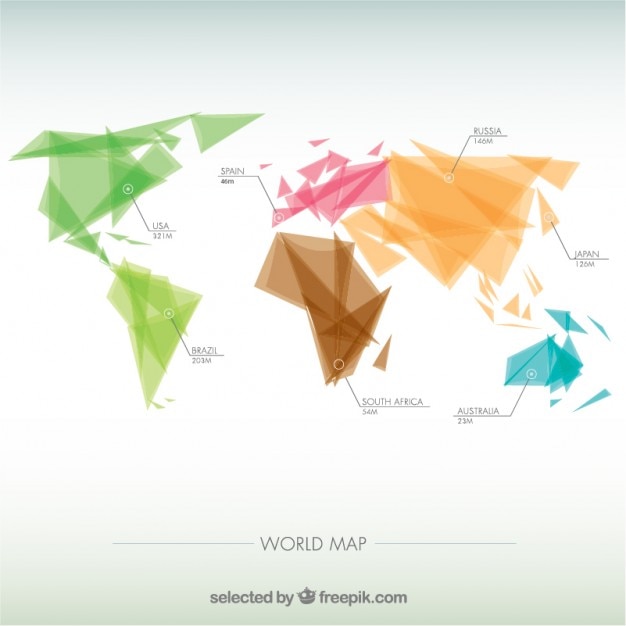 Carte du monde géométrique infographie | Télécharger des ...