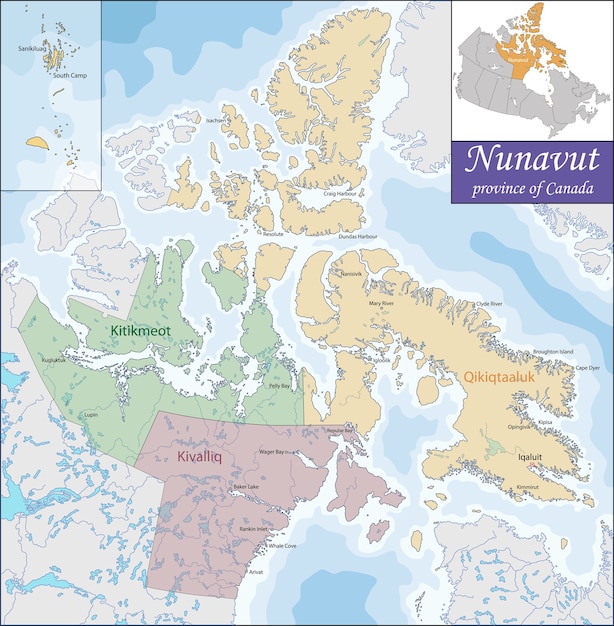 Carte Du Nunavut Télécharger Des Vecteurs Premium