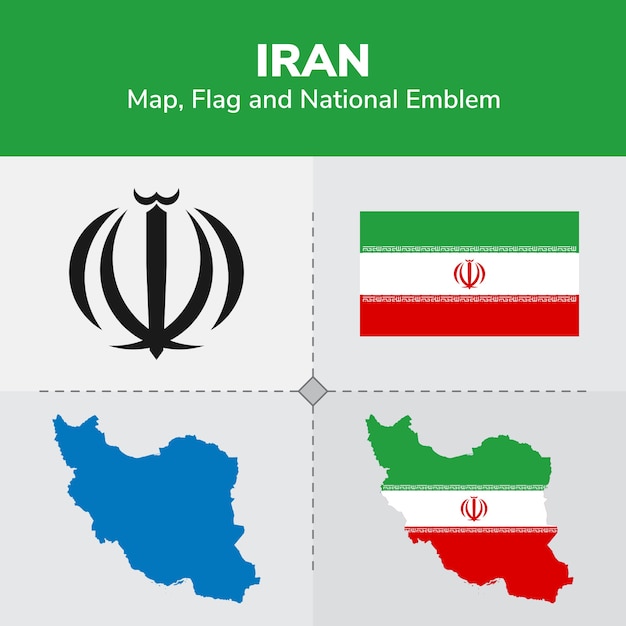 Carte drapeau iran