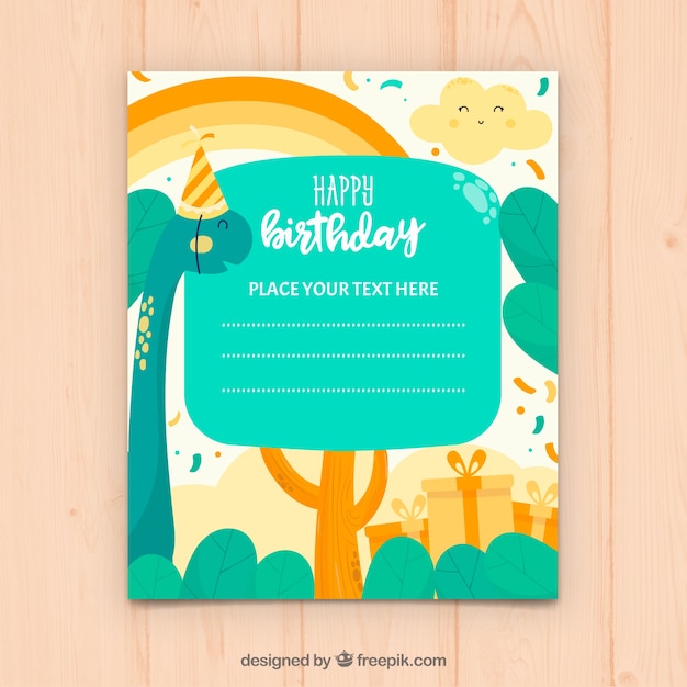 Carte De Joyeux  Anniversaire  Dans Un Style  Dessin   La 