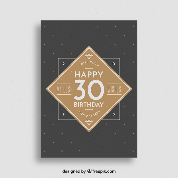 Carte De Joyeux Anniversaire Dans Le Style Vintage Vecteur Gratuite