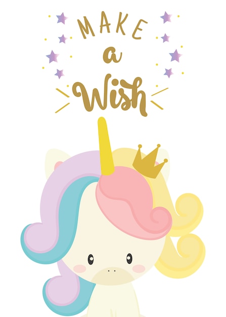 Carte De Joyeux Anniversaire Avec Une Licorne Mignonne Vecteur Premium