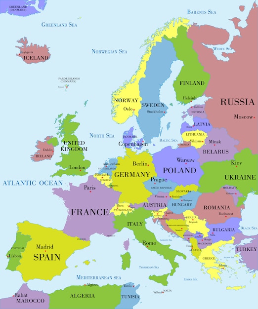 carte politique de l europe