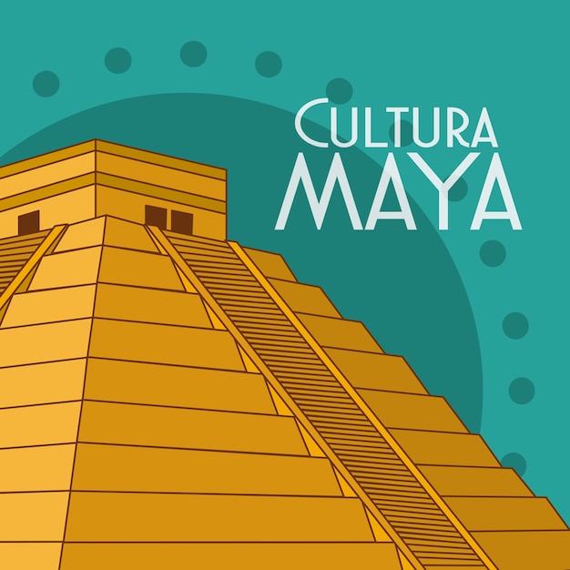 Carte Postale De Cultura Maya Vecteur Premium