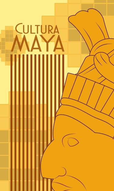 Carte Postale De Cultura Maya Vecteur Premium