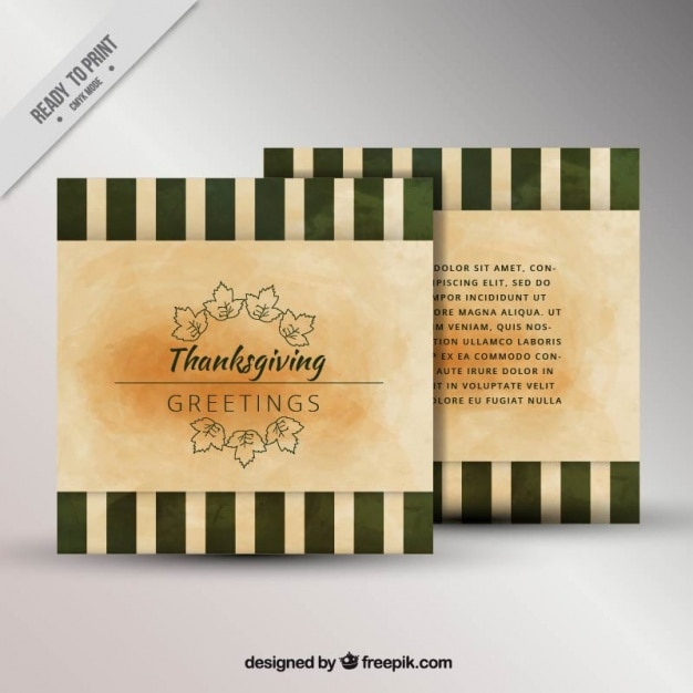 Carte Thanksgiving Avec Des Rayures Dans Le Style Vintage ...