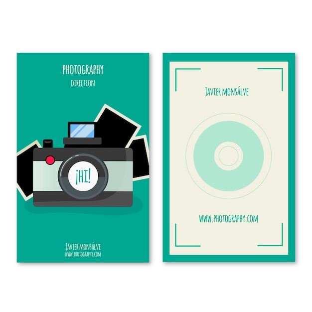 Carte De Visite Avec Appareil Photo | Vecteur Premium