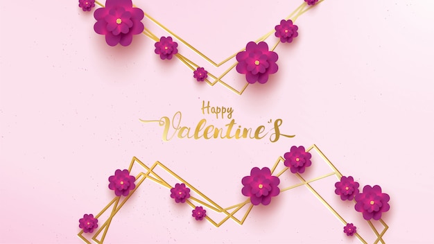 Carte de voeux happy valentines day Vecteur Premium