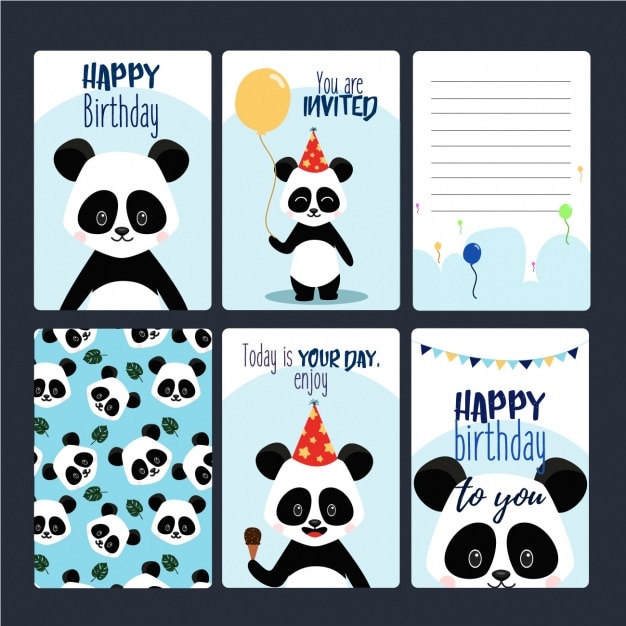 Les Cartes D Anniversaire Collection Vecteur Gratuite