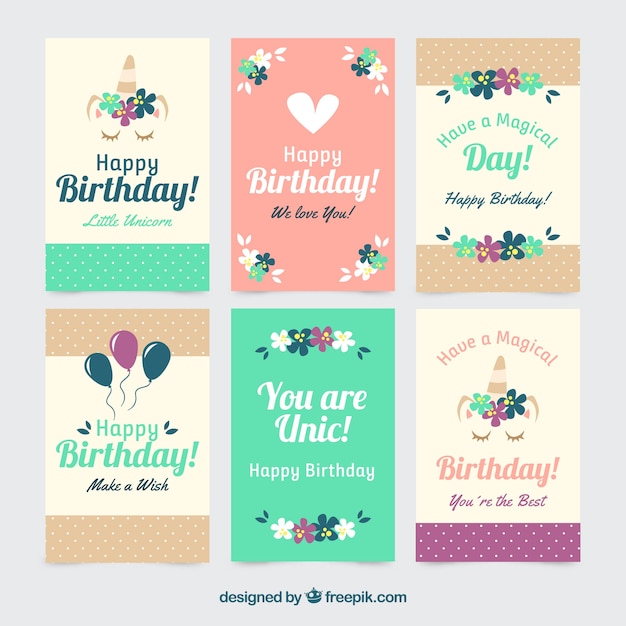 Cartes D Anniversaire Vintage Elegantes Vecteur Gratuite