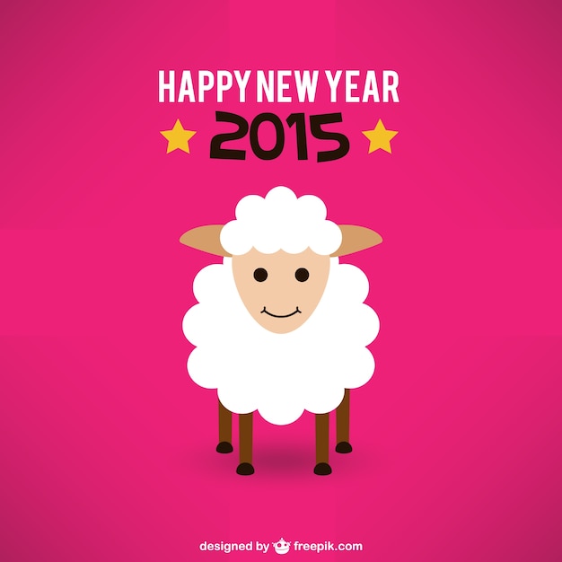 Cartes de nouvel an avec des moutons Vecteur gratuit