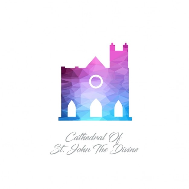 Cathédrale saint-jean le monument divin polygon logo Vecteur gratuit
