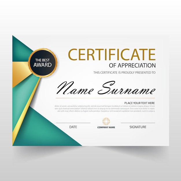 Certificat Horizontal Vert Elegant Avec Illustration Vectorielle