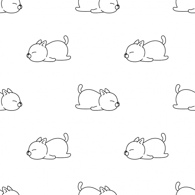 Chat Chaton Transparente Motif Dormir Animal De Compagnie Dessin Anime Illustration Vecteur Premium