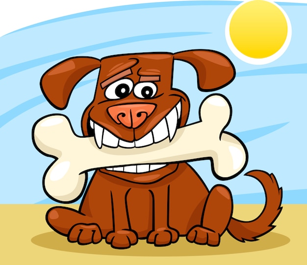 Chien De Dessin Animé Avec Gros Os Télécharger Des