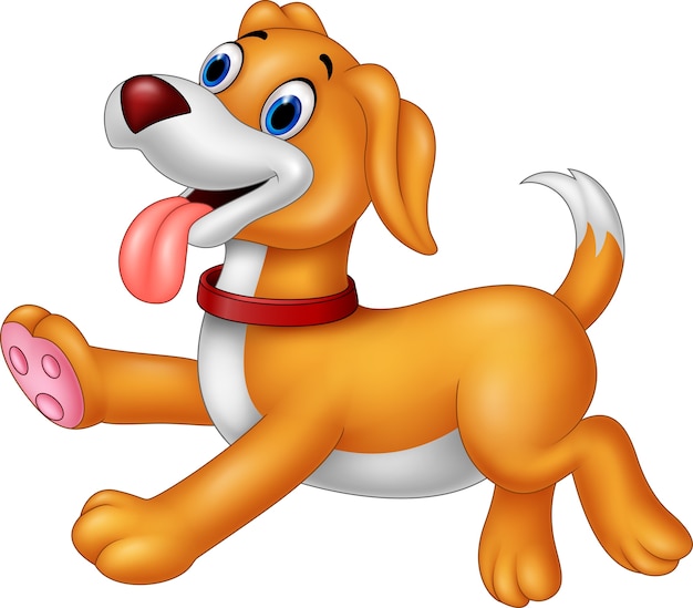 Chien Heureux De Dessin Animé | Vecteur Premium