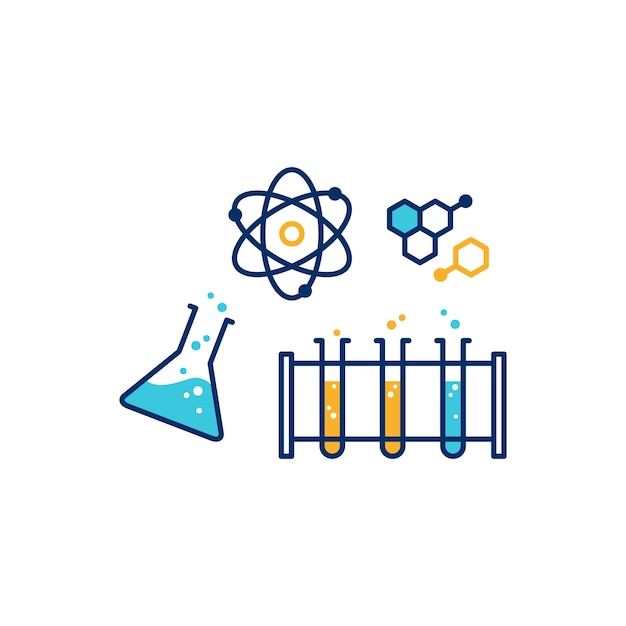 Chimie Physique Laboratoire Illustrative Icone Illustration Vectorielle Vecteur Premium