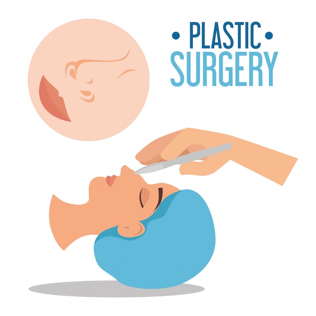 Chirurgien des mains avec un processus de chirurgie plastique femme Vecteur gratuit
