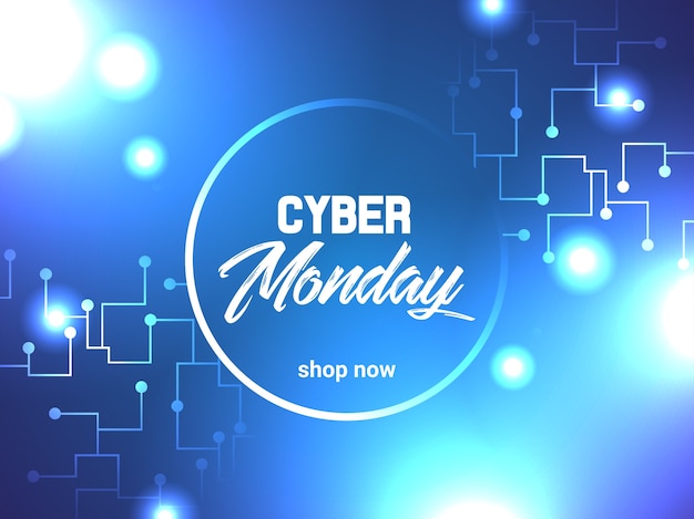 Circuit abstrait cyber lundi Vecteur Premium