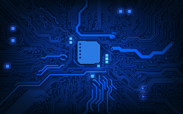 Circuit Imprime De Fond De Processeur De Puce De Technologie Abstraite Et Fond De Code Html Vecteur Premium