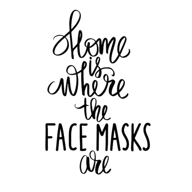 Citation De Lettrage Manuscrite Sur Le Masque Facial Les Soins De La Peau Typographie Pour Blogs De Beaute Medias Sociaux Filles Vecteur Premium