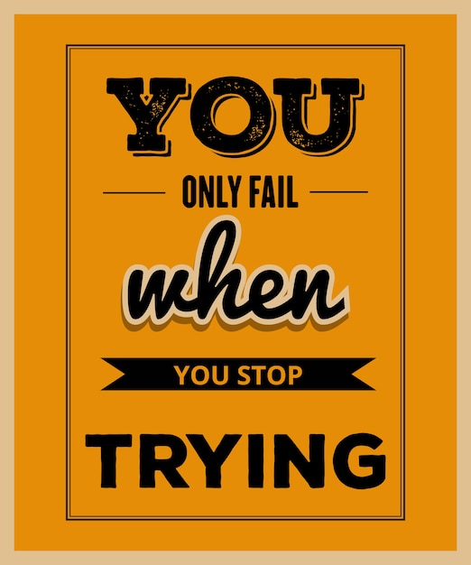Citation De Motivation Rétro. Vecteur Premium