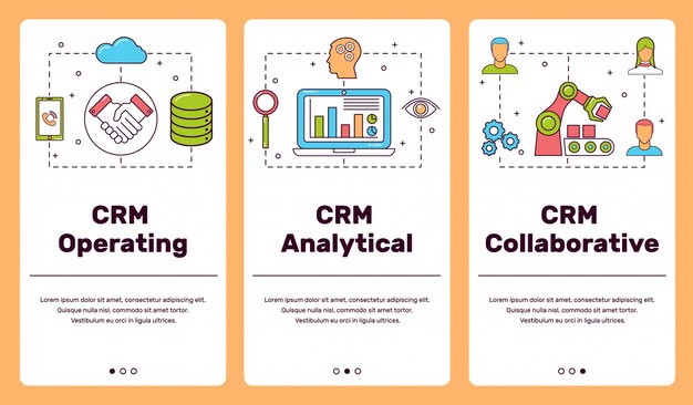 Classification des systèmes crm Vecteur Premium