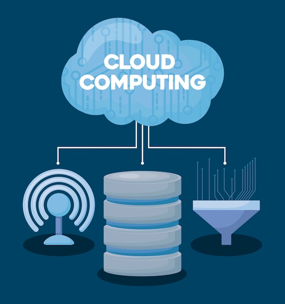 Cloud computing Vecteur gratuit