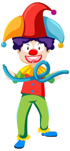 Clown Avec Personnage De Dessin Anime Ballon Isole Vecteur Gratuite