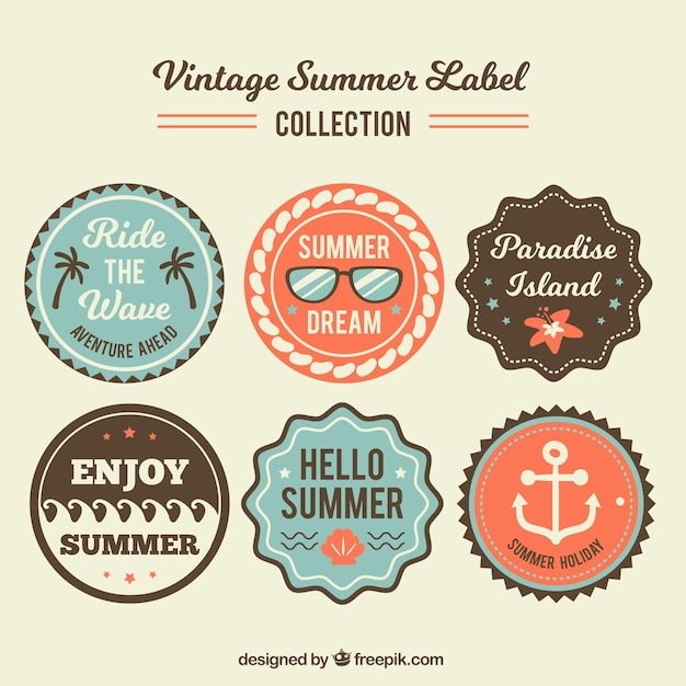 Collection D'autocollant Vintage | Vecteur Gratuite