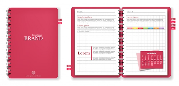 Collection De Cahier Rouge Vecteur Premium