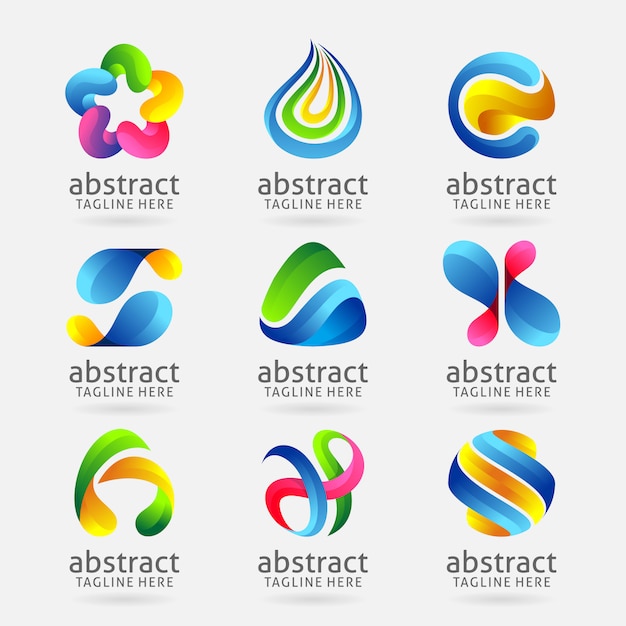 Collection De Cr ation De Logo  Abstrait  Moderne Vecteur 