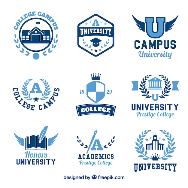 Collection De Neuf Logos Pour Le Collège | Télécharger Des Vecteurs ...