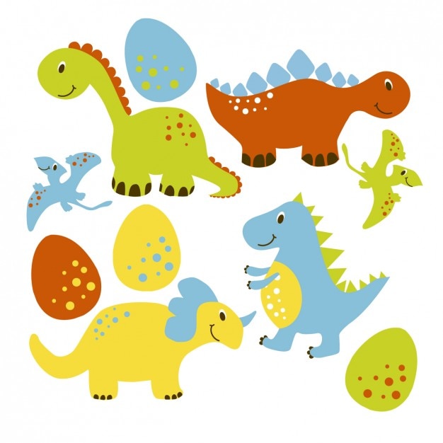 Collection dinousaur de nice Vecteur gratuit