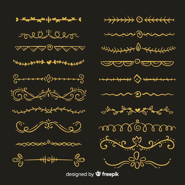 Collection de diviseur d'ornement Vecteur gratuit