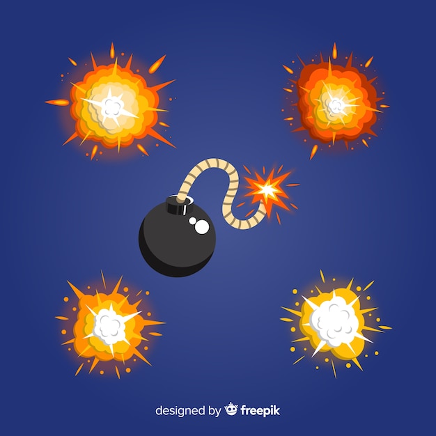 Collection d'effets de bombe et d'explosion de bande dessinée Vecteur gratuit