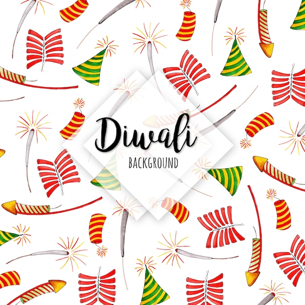 Collection d'éléments aquarelle diwali Vecteur Premium